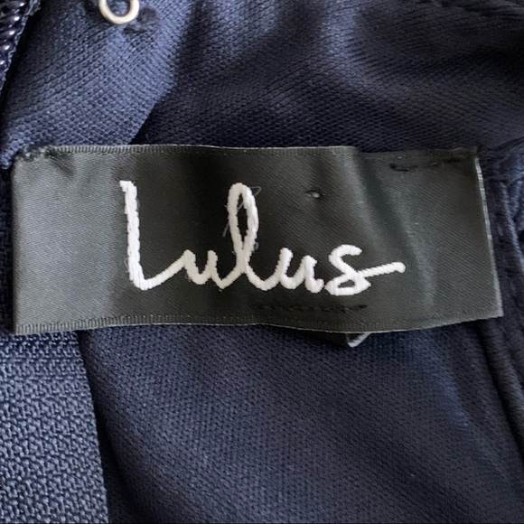 Lulus Love Poem Navy Blue Lace Mini Dress Sz S - Picture 12 of 13